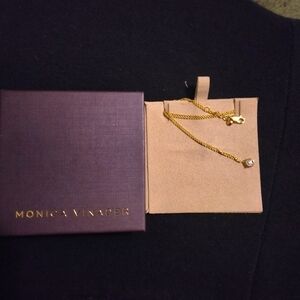Monica Vinader Gold Necklace with Diamond Pendant